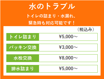 料金　水のトラブル